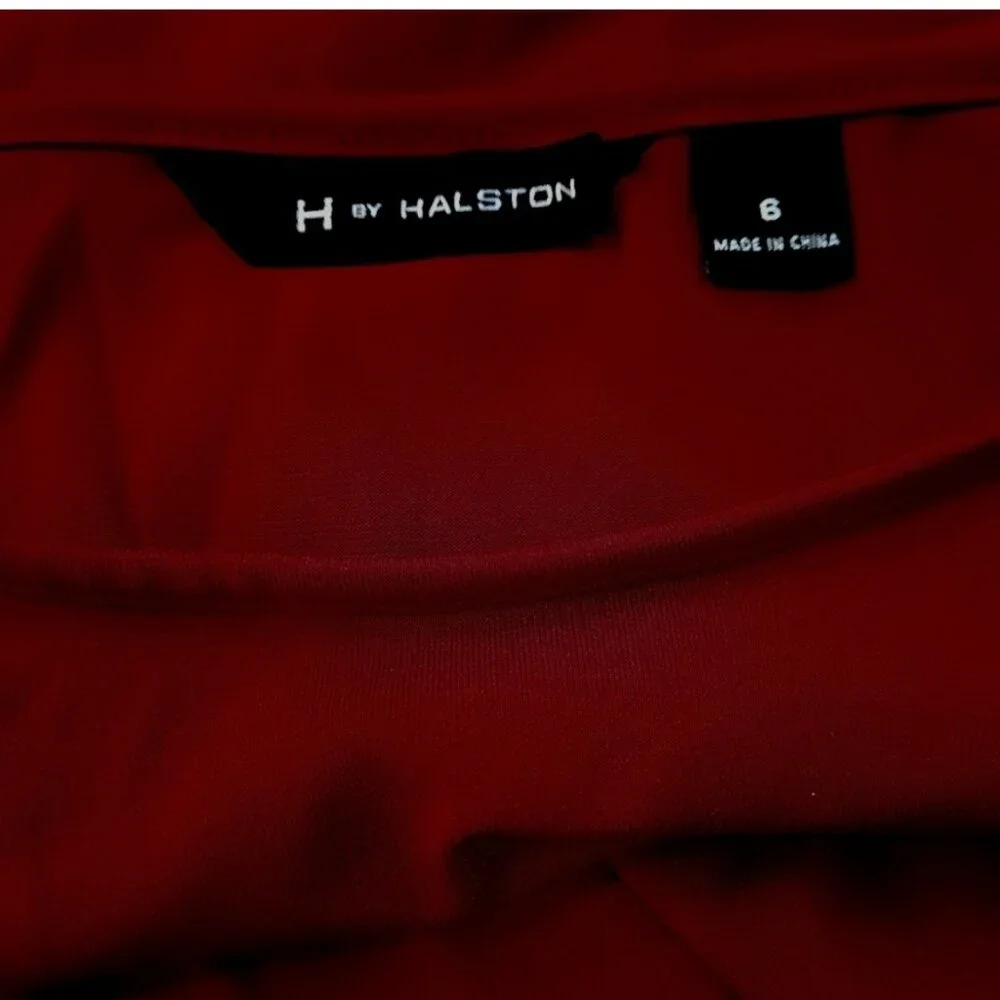 H by Halston Raspberry Wine Knotted Jersey Knit Draped Dress Size 6